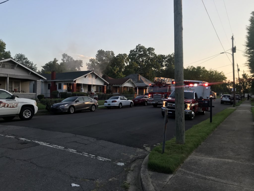 House fire in the 3000 block of Ave F in Ensley. 1 story home with heavy smoke