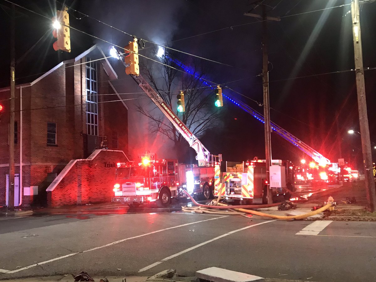 2 alarm fire in the 1800 block of 19th St in Ensley. Crews arrived on the scene of a fully involved house fire. That fire spread to the Trinity AME Zion Church next door. Crews still working to get the fire under control.