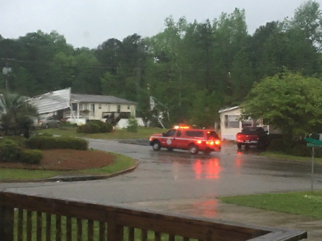 Tornado damage photos out of the Hunters Mountain Mobile Estates in Troy, AL.