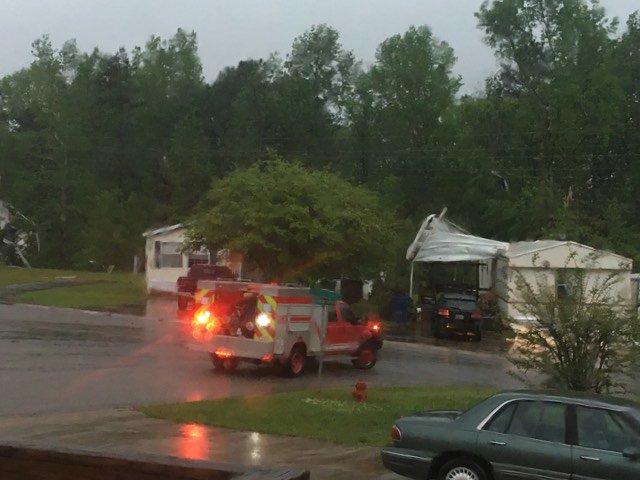 Tornado damage photos out of the Hunters Mountain Mobile Estates in Troy, AL.