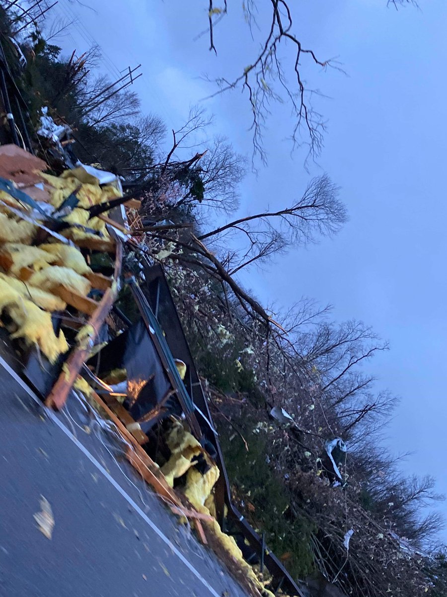 Storm damage from Alabama that was most likely caused by a tornado yesterday