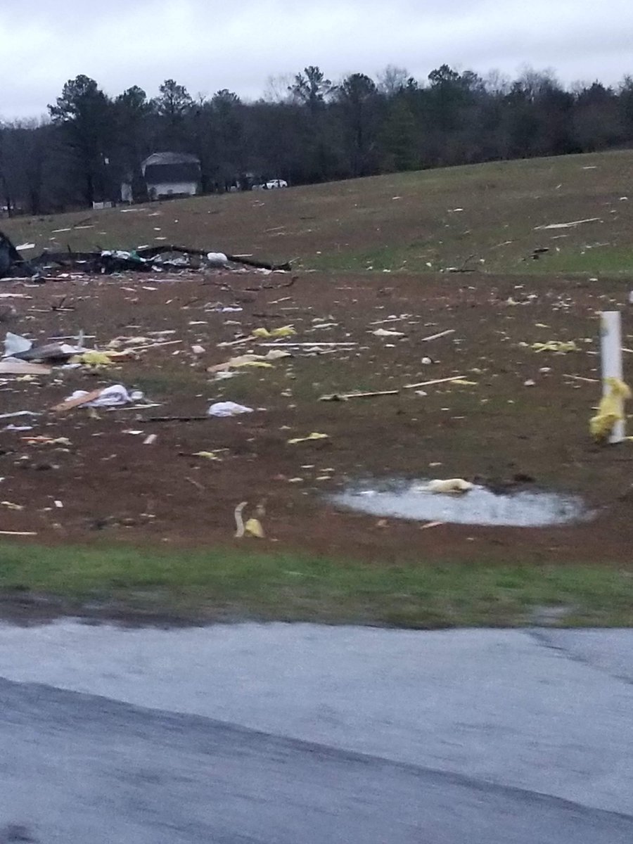 Storm damage from Alabama that was most likely caused by a tornado yesterday