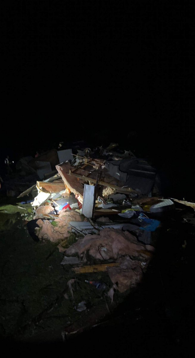 Nanafalia in Marengo County multiple mobile homes destroyed alonmg with 50 plus trees down that had AL Highway 10 blocked report and photos from Terry Kiker