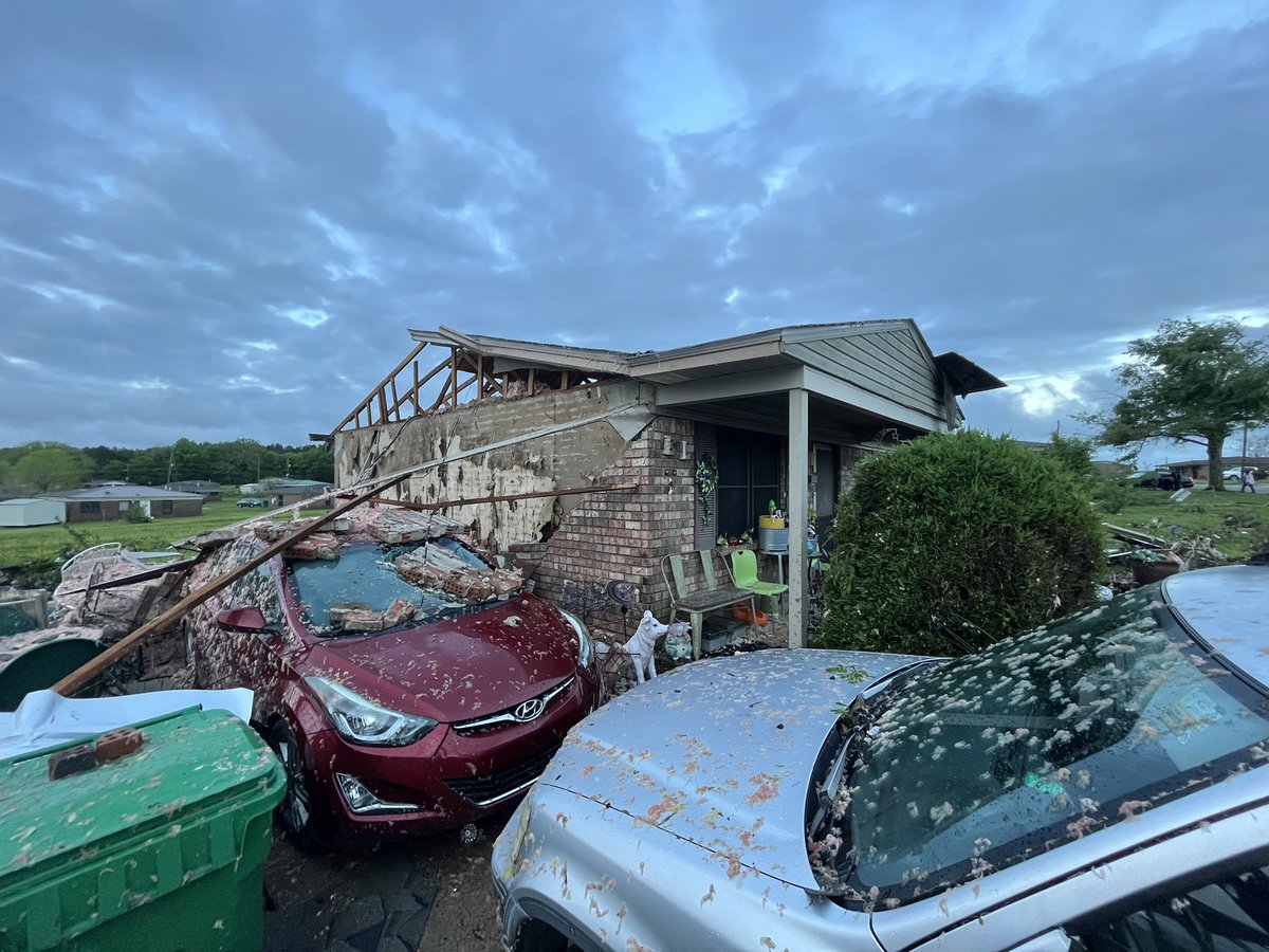 (Eutaw, AL)  Daylight photos of 3 heavily damaged homes on Levi Morrow Senior Court.  Possible tornado passed through around 9:30 Wednesday night.