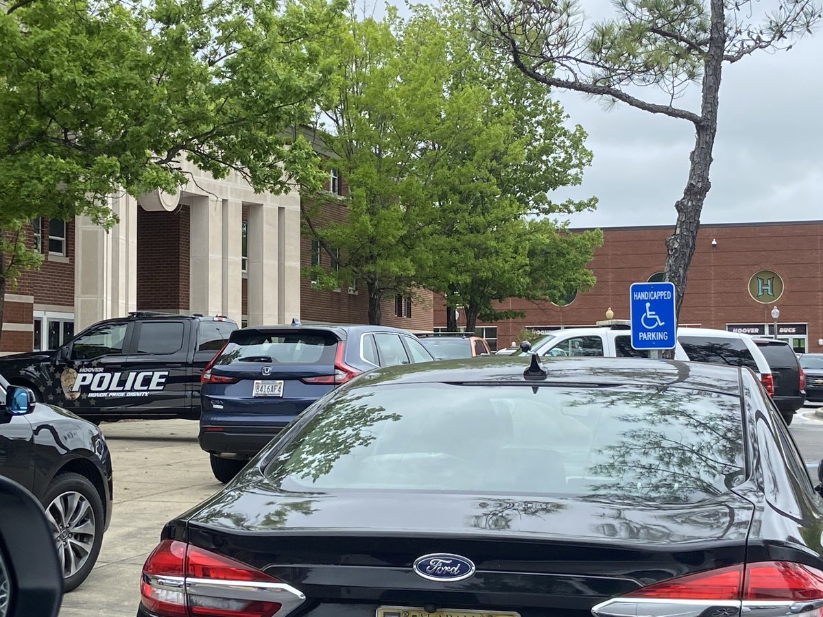 There's been a heavy police presence at Hoover High School this afternoon after a report of a suspicious person. Students have told their parents they're on lockdown
