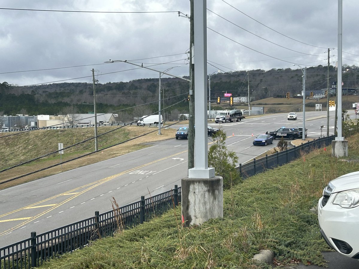 Large presence of Irondale Police and Alabama State Troopers on Grants Mill Rd near Church of the Highlands in Irondale. 