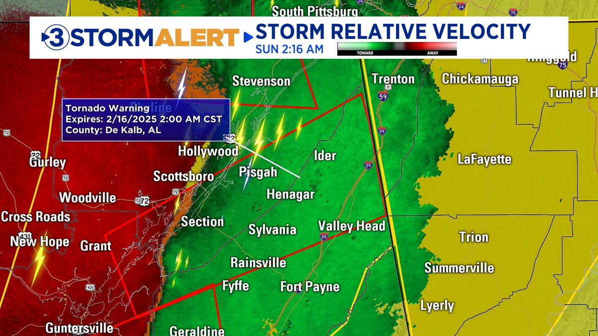 TORNADO S are in effect for portions of Jackson and Dekalb counties in AL. PREPARE YOUR SAFE SPACE NOW. Find a basement of the most interior, lowest part of your home with no windows 