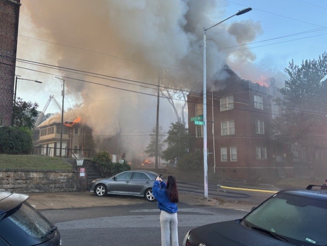 Crews in Birmingham continue to fight a fire that has involved four structures on 20th Street South. No injuries reported at this time