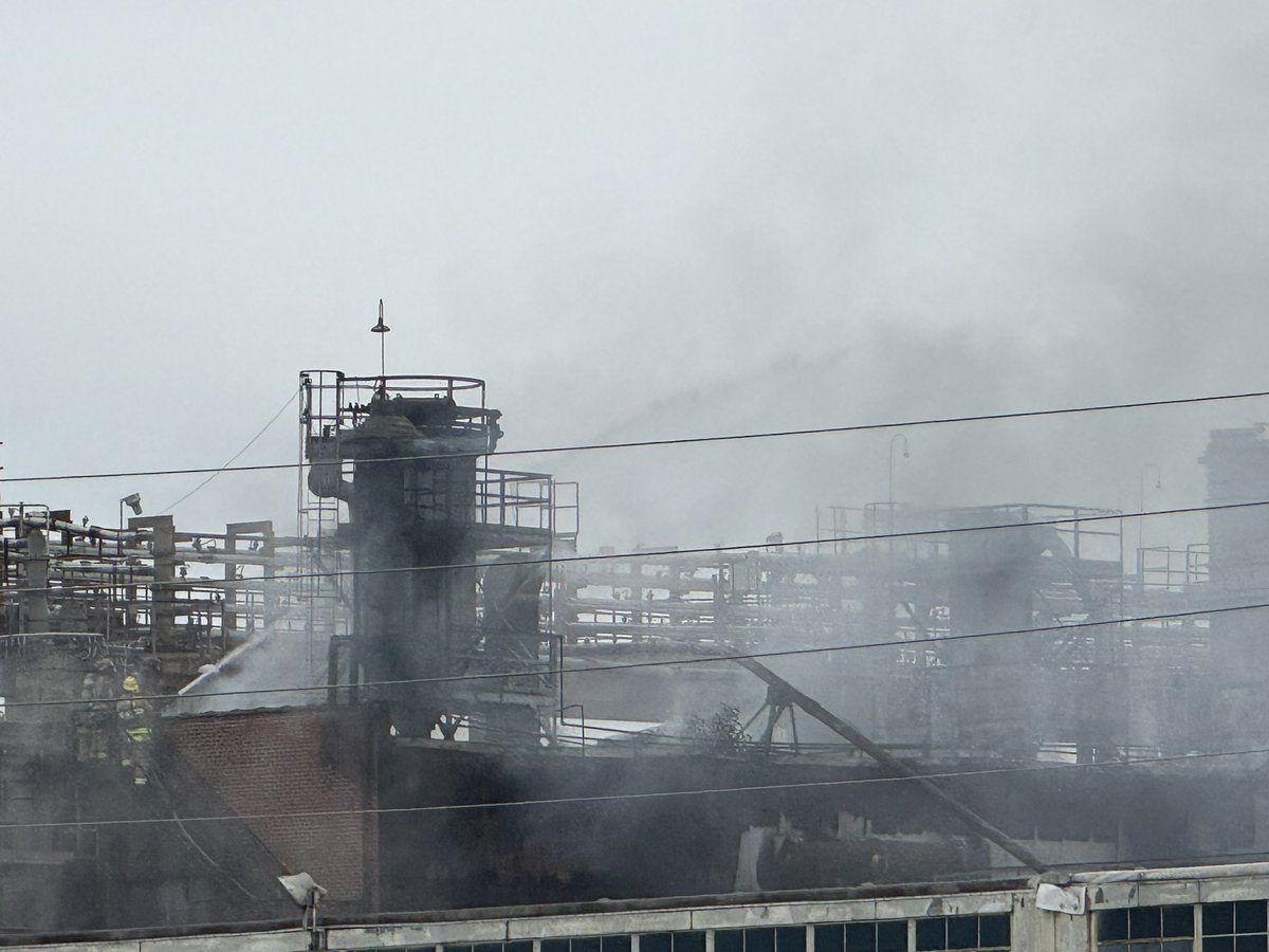 Fire at old Goodyear plant in Gadsden, Ala. Fire crews currently on the scene