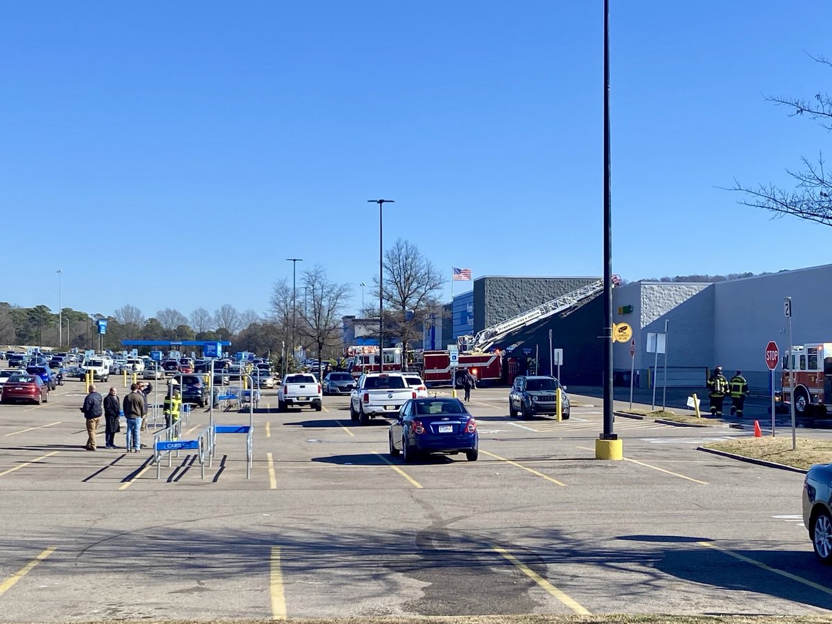 Police and fire are on the scene of a fire at Walmart on Lakeshore. The store has been evacuated