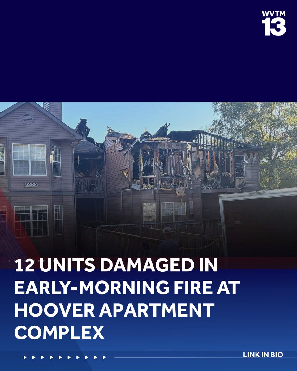 12 units damaged in early-morning fire at Hoover apartment complex